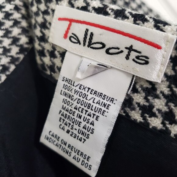 Talbots Faux Wrap Midi Skirt 100% Wool Houndstooth Lined Classic Womens Size 12 - Picture 6 of 9